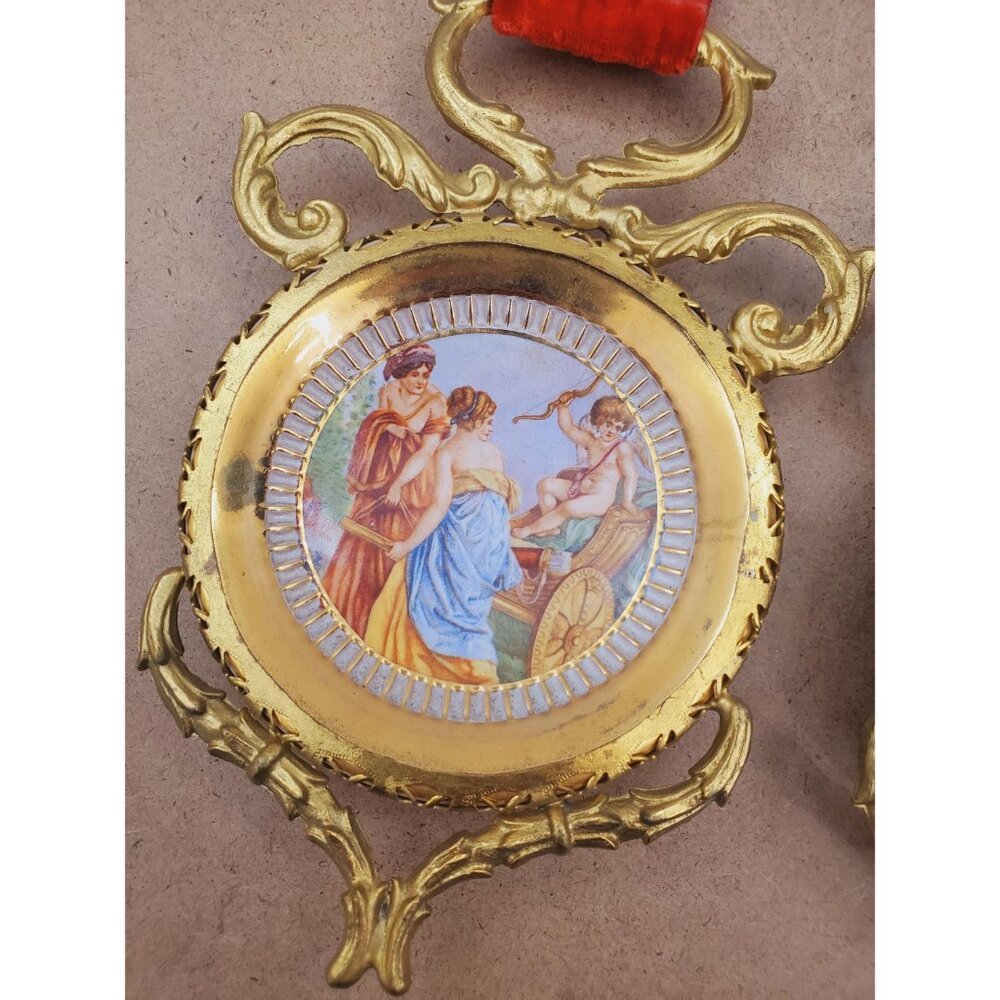 Decorative plates, set of tow handcrafted in Florence, Italian vintage, - Picture 4 of 12